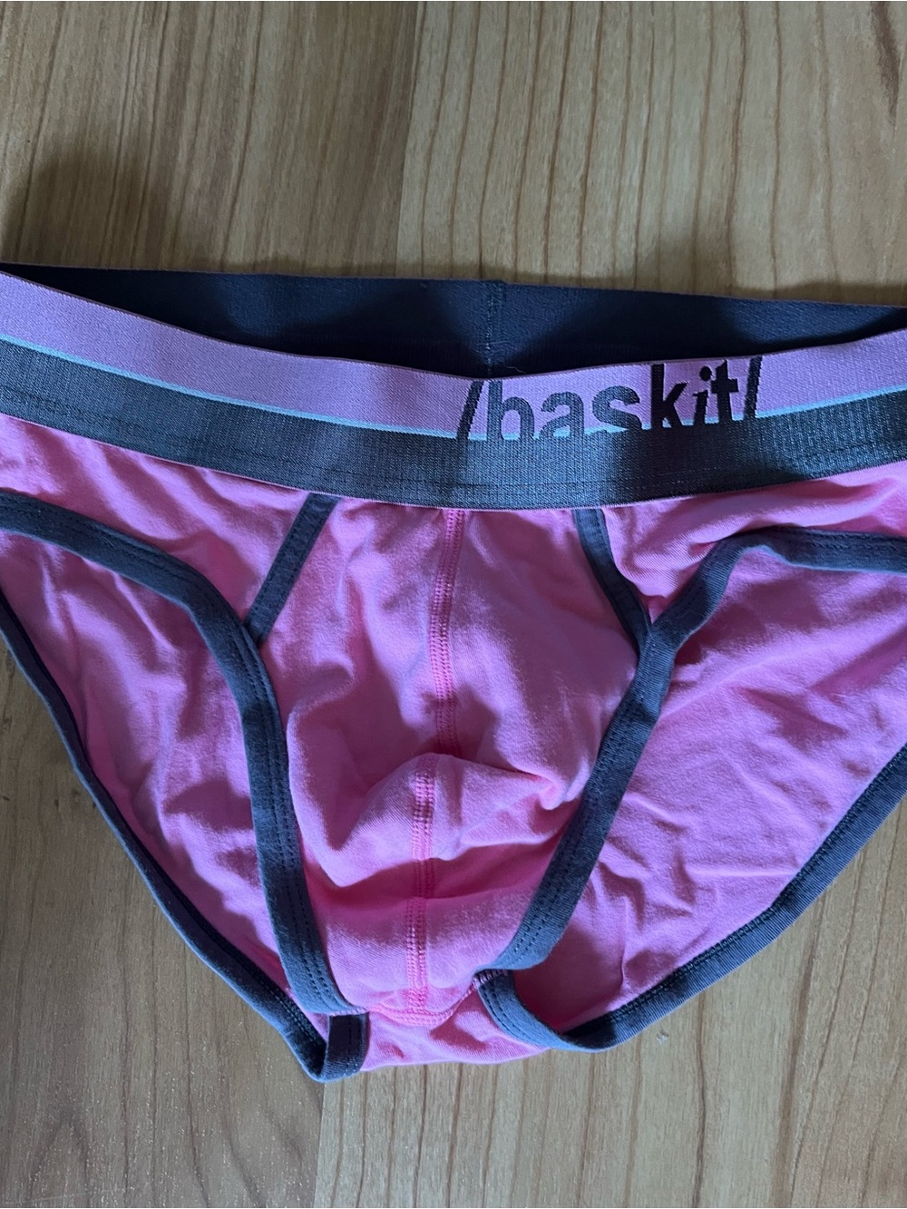 Bask It / Pink Briefs with Gray Trim